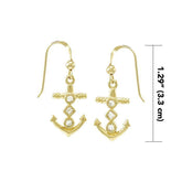 Anchor Gold Vermeil Earrings with Gemstone